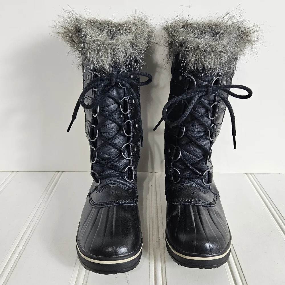 Sorel Boots Size 7 Tofino II Waterproof Faux Fur Insulated Snow Winter Black
